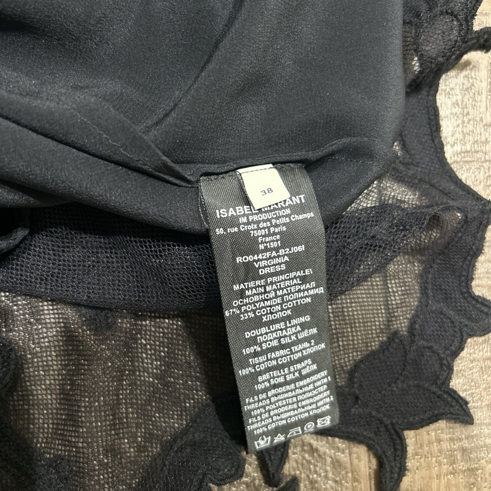 Isabel Marant Virginia lace appliqué mini dress in black NWT - Picture 8 of 8